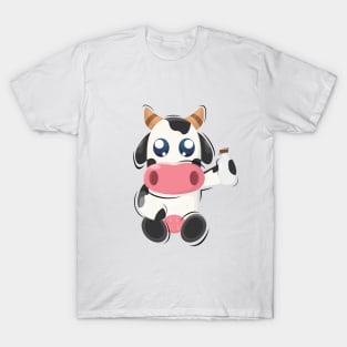 Adorable Cow with Milk T-Shirt